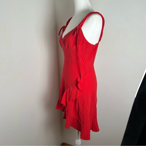Mini Red Ruffle Dress - Picture 4 of 4
